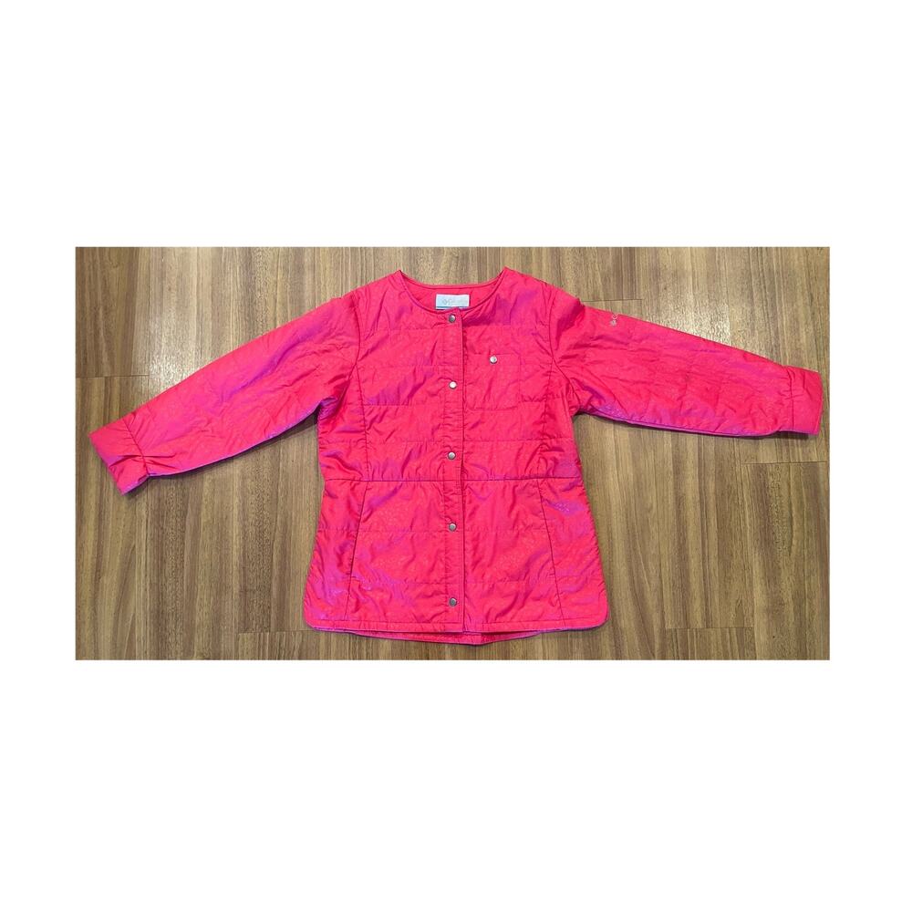 Columbia Women's Pink Quilted Snap Jacket with Pockets Mid-Length Size XL